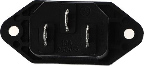 Screw Mount 3 Pins IEC320 C14 Inlet Power Plug Socket AC 250V 10A Black Pack of 2 in Kuwait