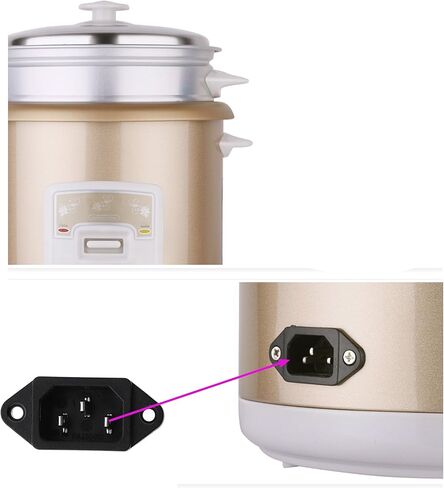 Screw Mount 3 Pins IEC320 C14 Inlet Power Plug Socket AC 250V 10A Black Pack of 2 in Kuwait