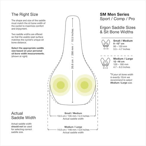 Ergon SM Pro Men's Bike Saddle | Ergonomic Comfort | Mountain MTB/Trail | 3 Color Combo Options, 2 Sizes in Saudi Arabia