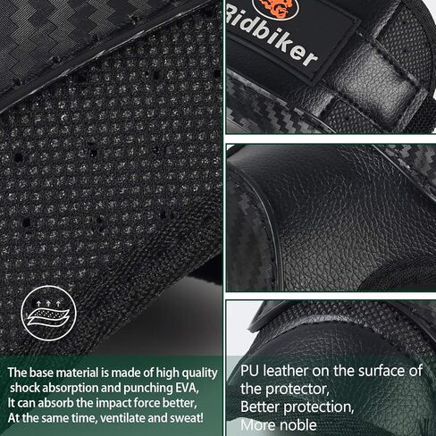 واقيات الركبة من RIDBIKER - قطعتان من وسادات الركبة ووسادات الساق للبالغين من المعدن للدراجات النارية ATV Motocross الكوع واقيات الساق للركبة واقي مضاد للصدمات سباق موتوكروس للركبة المعدنية للبالغين (طويل) in Kuwait