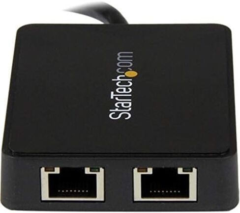 StarTech.com USB 3.0 إلى محول جيجابت إيثرنت ثنائي المنفذ مع منفذ USB - 10/100/100 - محول USB Gigabit LAN Network NIC (USB32000SPT) in Kuwait