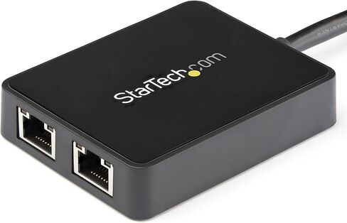 StarTech.com USB 3.0 إلى محول جيجابت إيثرنت ثنائي المنفذ مع منفذ USB - 10/100/100 - محول USB Gigabit LAN Network NIC (USB32000SPT) in Kuwait
