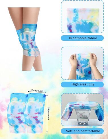 3 قطع من وسادات الركبة للرقص للنساء والفتيات وكرة الطائرة ومضادة للانزلاق ومبطنة بإسفنجة لحماية الركبة، دعامة مرنة قابلة للتنفس لدعم الركبة لكرة القدم وكرة السلة والتزلج (نمط صبغ التعادل) in Kuwait