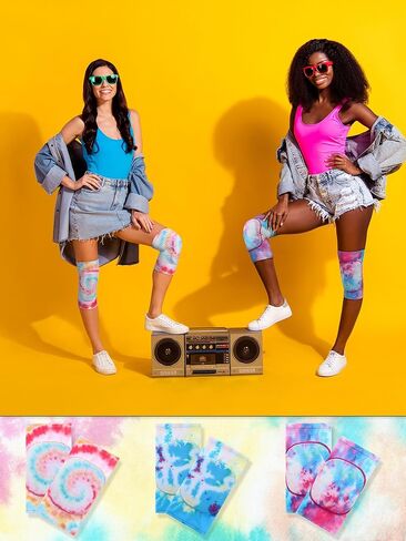 3 قطع من وسادات الركبة للرقص للنساء والفتيات وكرة الطائرة ومضادة للانزلاق ومبطنة بإسفنجة لحماية الركبة، دعامة مرنة قابلة للتنفس لدعم الركبة لكرة القدم وكرة السلة والتزلج (نمط صبغ التعادل) in Kuwait