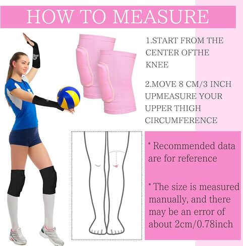 4 أزواج من وسادات الركبة للكرة الطائرة وأكمام ذراع الكرة الطائرة، ملحقات الكرة الطائرة الناعمة القابلة للتنفس، واقي المعصم للكرة الطائرة مع فتحات الإبهام ومنصات الحماية للنساء والفتيات الذين يضربون التمرير in Kuwait