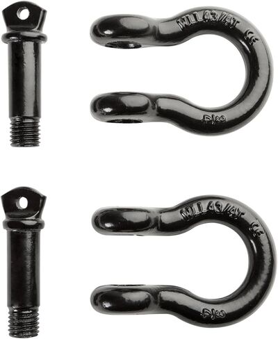 3/4 Inch D-Ring Shackle (2 Pack) with 4.75-Ton (9,500 lbs) Working Capacity - Heavy Duty 70 Grade Steel Truck Accessory for Tow Strap, Off Road Towing, and Winch in Kuwait
