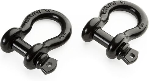 3/4 Inch D-Ring Shackle (2 Pack) with 4.75-Ton (9,500 lbs) Working Capacity - Heavy Duty 70 Grade Steel Truck Accessory for Tow Strap, Off Road Towing, and Winch in Kuwait