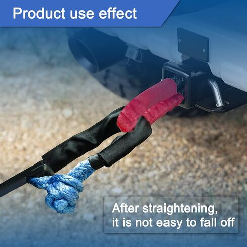 حبل تكبل صناعي ناعم 1/2 بوصة × 22 بوصة (قوة كسر 38.000 رطل) حبل استعادة تكبل ناعم للإبحار بسيارات الدفع الرباعي ATV 4X4 شاحنة جيب للتسلق والسحب (أزرق، عبوتان) in Kuwait