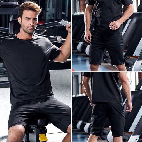 Sauna Shorts for Men Sweat Pants with Drawstring, Heat Trapping Sweat Shorts Sauna Suit for Men Workout Gym Exercise in Saudi Arabia