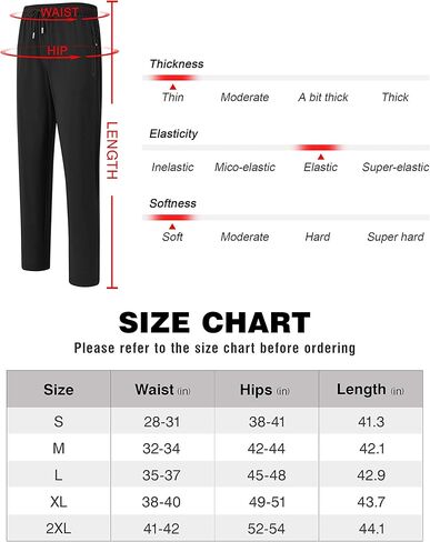 Rdruko Men's Casual Pants Lightweight Quick Dry Hiking Running Workout Outdoor Sports Sweat Pants in Kuwait