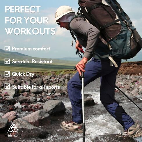 Haimont Men's Nylon Hiking Stretch Pants, Outdoor Quick Dry UPF50 Pants with Zipper Pockets, Lightweight, Water Resistant in Saudi Arabia