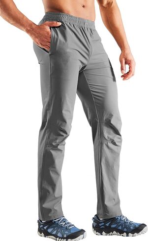 Haimont Men's Nylon Hiking Stretch Pants, Outdoor Quick Dry UPF50 Pants with Zipper Pockets, Lightweight, Water Resistant in Saudi Arabia
