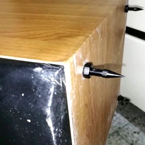 Flushbay 4 عبوات من سماعات مكبر الصوت، واقيات أرضية قابلة للتعديل، مسامير عزل مكبر الصوت M8 باللون الأسود لمضخم الصوت ومشغل DVD ومسجل القرص الدوار مع وسادة أقدام عزل مكبر الصوت (M8) in Kuwait