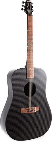 KLOS Full Size Deluxe Guitar, Durable Carbon Fiber Acoustic Electric Guitar - Black with Gig Bag, Strap, Capo, and more in Saudi Arabia