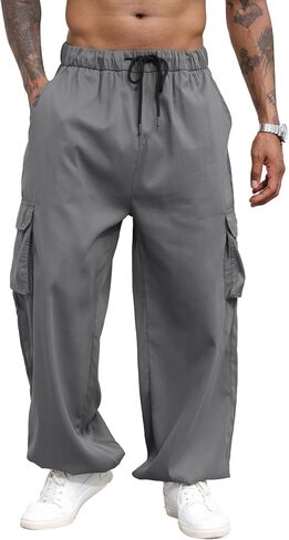 السراويل البضائع الرجالية المشي لمسافات طويلة Sweatpants ركض الهيب هوب فضفاض الحريم العمل رياضي فضفاض صالح في الهواء الطلق بنطلون مع جيوب in Kuwait