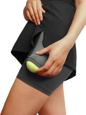 تنورة تنس نسائية نشطة من SEVEGO مع شورت مدمج وجيوب جانبية وتنورة متوسطة الخصر للتدريب على أداء الجولف والجري in Kuwait