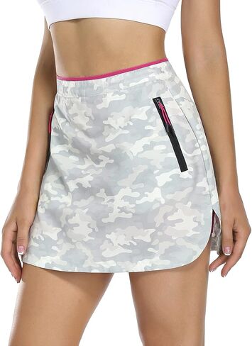 SEVEGO Women's Active Tennis Skorts with Built-in Shorts Side Pockets Mid Waisted Performance Training Golf Running Skirt in Saudi Arabia