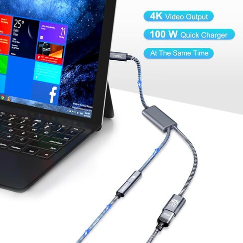 محول Basesailor USB C إلى HDMI مع منفذ شاحن PD 100 وات، محول 2 في 1 من النوع C إلى 4K MHL HDMI أنثى، Thunderbolt 3 لهاتف iPhone 15 Pro Max Plus، MacBook، ipad Air 5 Mini 6، Galaxy، Steam Deck، ROG حليف in Kuwait