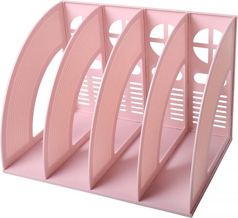 Marte Vanci 2 Pcs Magazine File Holder Book Desktop Organizer Plastic Storage Sturdy Vertical 3 Section Folder (Black) in Saudi Arabia
