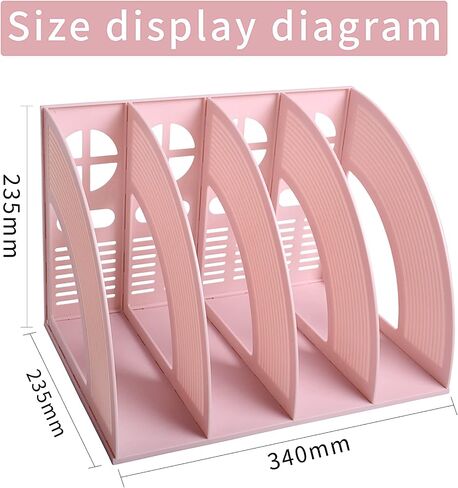 Marte Vanci 2 Pcs Magazine File Holder Book Desktop Organizer Plastic Storage Sturdy Vertical 3 Section Folder (Black) in Saudi Arabia