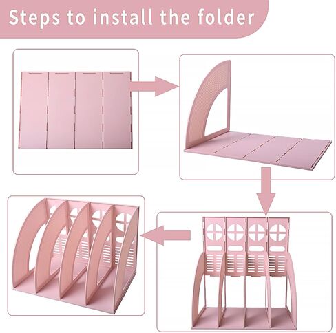 Marte Vanci 2 Pcs Magazine File Holder Book Desktop Organizer Plastic Storage Sturdy Vertical 3 Section Folder (Black) in Saudi Arabia