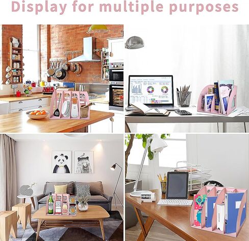 Marte Vanci 2 Pcs Magazine File Holder Book Desktop Organizer Plastic Storage Sturdy Vertical 3 Section Folder (Black) in Saudi Arabia