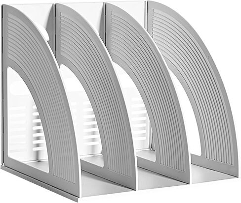 Marte Vanci 2 Pcs Magazine File Holder Book Desktop Organizer Plastic Storage Sturdy Vertical 3 Section Folder (Black) in Saudi Arabia