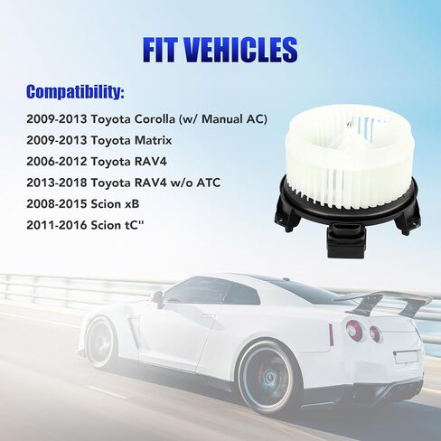 محرك منفاخ تيار متردد مع مروحة يناسب تويوتا كورولا ماتريكس RAV4 RAV 4 Scion xB Scion tC 2009 2010 2011 2012 2013 2014 2015 2016 محرك سخان HVAC يستبدل #700230 in Saudi Arabia
