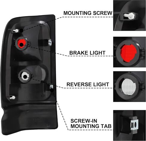 Tail light assembly Fit for 1994-2001 1994 1995 1996 1997 1998 1999 2000 2001 94 95 96 97 98 99 00 01 Ram 1500 2500 3500 Taillight Left Driver Side in Saudi Arabia
