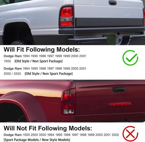 Tail light assembly Fit for 1994-2001 1994 1995 1996 1997 1998 1999 2000 2001 94 95 96 97 98 99 00 01 Ram 1500 2500 3500 Taillight Left Driver Side in Saudi Arabia