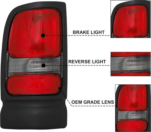 Tail light assembly Fit for 1994-2001 1994 1995 1996 1997 1998 1999 2000 2001 94 95 96 97 98 99 00 01 Ram 1500 2500 3500 Taillight Left Driver Side in Saudi Arabia