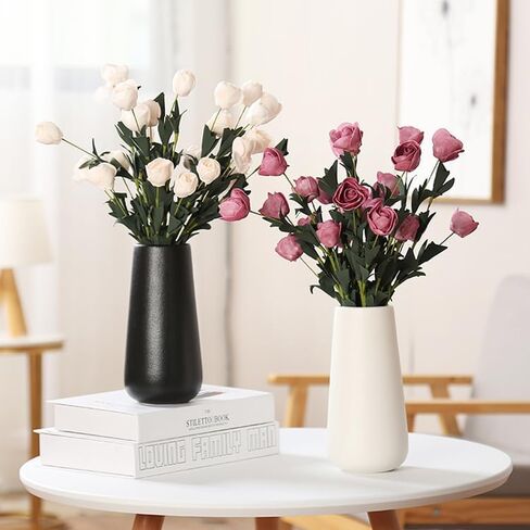 Home Decor Vases for Flowers European Vintage White Ceramic Vase for Decor Modern Gradient Vase Suitable for Living Room Horizontal Dining Room Office Outdoor Home Decoration Vase in Saudi Arabia