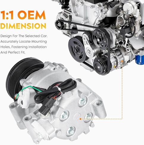 ضاغط التيار المتردد وقابض تكييف الهواء لـ Acura ILX 2.0L 2013 2014 2015، Honda Civic 1.8L 2012 2013 2014 2015، 16003527-101 102 103 104، 38810R1AA01 in Kuwait