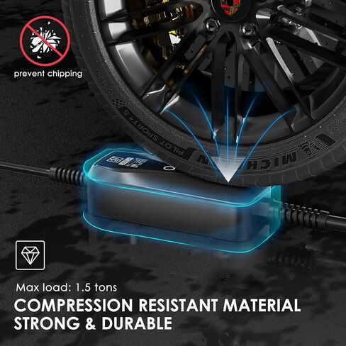 شاحن EV المستوى 1-2، 110-240 فولت 6-16 أمبير شاحن السيارة الكهربائية الحالي القابل للتعديل، كابل 16 قدم شاحن سيارة EV عالمي NEMA 6-20 قابس مع محول NEMA 5-15 للسيارات الكهربائية J1772 in Kuwait