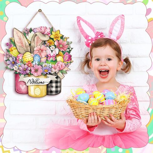 Boao Spring Door Sign Decor Flower Spring Wooden Hanging Door Sign Spring Plaque Decorations Indoor Floral Spring Wall Hanger for Spring Party Indoor Outdoor Home in Saudi Arabia