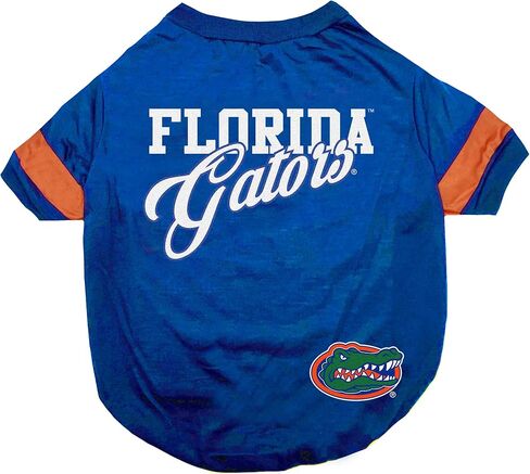NCAA Florida Gators T-Shirt for Dogs & Cats, Large. Football/Basketball Dog Shirt for College NCAA Team Fans. New & Updated Fashionable Stripe Design, Durable & Cute Sports PET TEE Shirt Outfit in Saudi Arabia