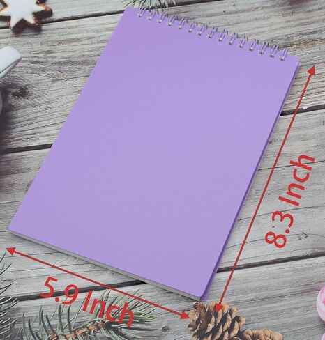 Yansanido Top Bound Spiral Notebook, 3 Pcs 3 Color A5 Size Thick Plastic Hardcover 8mm Ruled Paper 80 Sheets (160 Pages) Journal for School and Office Supplies (Dark Color) in Saudi Arabia