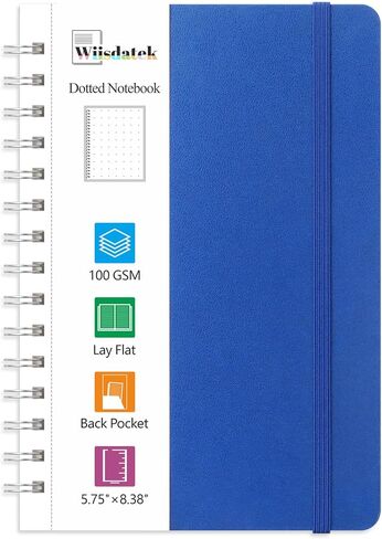 Spiral Blank Journal Notebook, Sketch Book with 100gsm Thick Blank Paper, Medium 5.75'' × 8.38', Hardcover, Inner Pocket(Black) in Kuwait