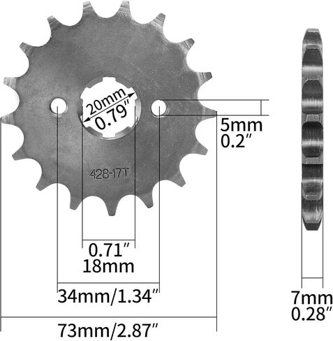 17MM 428 Motorcycle Sprocket, 428-10T Motorcycle Front Engine Sprocket for 50cc 70cc 90cc 110cc 125cc Dirt Pit Bike Mini Bike ATV 4 Wheeler Moped in Kuwait
