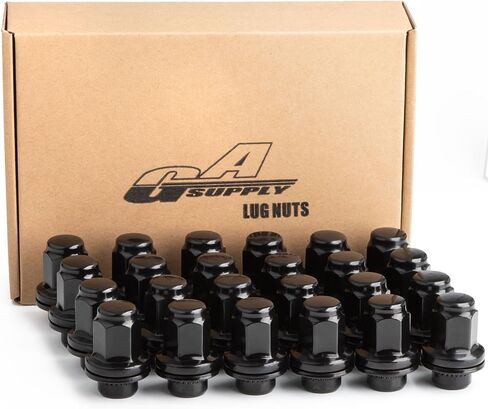 صواميل عروة M14x1.5 سوداء من GAsupply، طول 1.9 بوصة 48 مم، سداسي 7/8 بوصة 22 مم، مقعد بديل على طراز مصنع OEM 14 مم × 1.5 صواميل عروة عجلة، 24 قطعة in Kuwait