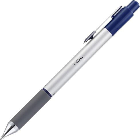 TUL BP3 Ballpoint, Retractable, Medium Point, 1.0 mm, Silver Barrel, Blue Ink, Pack Of 12 in Kuwait