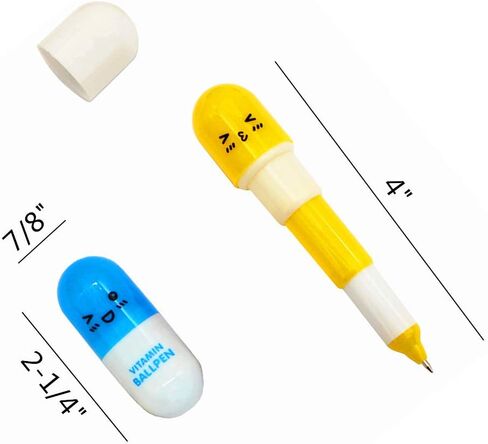 40pcs Vitamin Pill Ballpoint Pen Cute Cartoon Retractable Ball Pen Smiling Face Ball Pen For Kids (Random Color) in Saudi Arabia