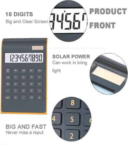 Office Calculator,BESTWYA 10-Digit Dual Power Business Handheld Desktop Calculator for Office Student (New Black,Pack of 2) in Saudi Arabia