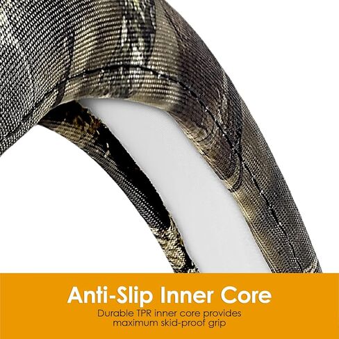 غطاء عجلة القيادة Mossy Oak من LPI Truck؛ مادة أكسفورد 600D شديدة التحمل مع تصميم مموه من خشب البلوط المطحلب؛ يناسب جميع الشاحنات الكبيرة وسيارات الدفع الرباعي ذات حجم عجلة القيادة من 15.5 إلى 16 بوصة in Kuwait