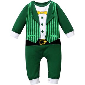Baby Boy St Patricks Day Outfit Newborn Saint Patrick's Day Clothes Shamrock Romper