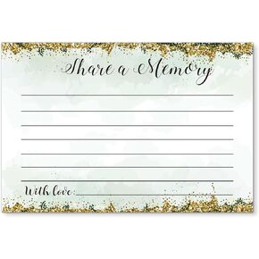 TENTADO Share A Memory Cards, Pack of 50, Memory Cards for Celebration of Life, Wedding, Showers, Birthdays, Funeral, Retirement, Graduation, Funeral Guest Book Alternative Advice Game, 4x6 Inch.