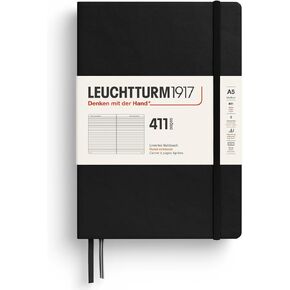 LEUCHTTURM1917 372928 Notebook 411 Medium (A5), Hardcover, 411 Numbered Pages, Forest Green, Dotted, More Thoughts, More Ideas, More Memories, More Pages