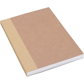 A5 Blank Notebook 5.8"x8.25" Sketch Book, 100 Sheets, Thick 100gsm Paper & Kraft Cover, Great for Sketching, Writing and Journal Refills
