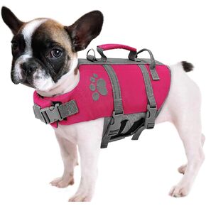 Queenmore Dog Life Vest for Swimming Large, XXL Dog Life Jacket, Floating Dog Swimming Vest, Adjustable Large Dog Life Vests for Boating with Hook/Rescue Handle, Big Dog Water Saftey Vest for Pool
