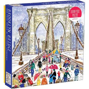 Galison Michael Storrings Brooklyn Bridge Jigsaw Puzzle, 1000 Pieces, 20" x 27'' – Illustrated Art with Scene from New York Famous Landmark – Challenging and Family-Friendly – Fun Indoor Activity
